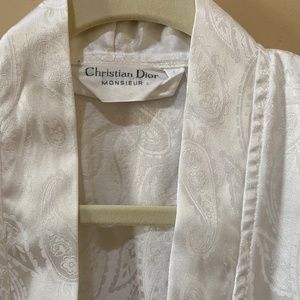 CHRISTIAN DIOR MonSieur Satin, Paisley,  White Robe,  One Size